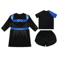 thumbnail image 4 of TiaoBug Kids Boys Boxing Robe Short Sleeve T-shirt and Shorts Set Boxer Fancy Dress Hooded Cloak Blue 14, 4 of 5