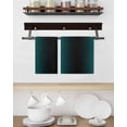 thumbnail image 3 of Teal Black Ombre Hand Towels Set, Waffle Weave Kitchen Towels 2 Pieces, Gradient Contemporary Abstract Art Microfiber Hair Face Bath Tea Towel Absorbent Quick Drying Cleaning Dish Cloths 15.7"x23.6", 3 of 7