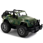 Toy To Enjoy Army Truck Toy with Flashing Light & Sound Effects - Friction Powered Wheels & Openable Doors - Heavy Duty Plastic Military Vehicle Toy for Kids & Children