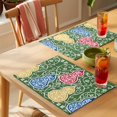 thumbnail image 4 of Green Gourd Placemats Set of 6 Modern Abstract Art Floral Place Mats Indoor Wipeable Table Mats Washable Cloth Dining Table Placemats for Kitchen Holiday Party Home Decor 13x19 Inch, 4 of 9