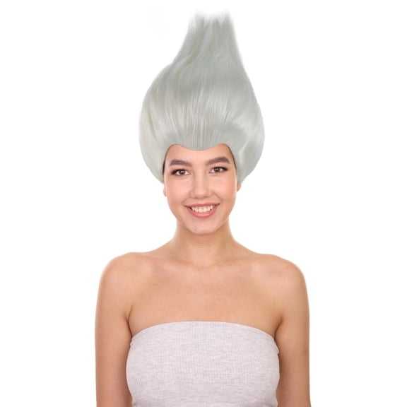HPO Adult Women's White Storybook & Fairytale Mermaid Wig, Perfect for Halloween, Flame-retardant Synthetic Fiber