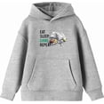 thumbnail image 4 of Eat, Sleep, Game, Repeat Youth Heather Gray Long Sleeve Hoodie-Small, 4 of 6