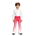 thumbnail image 3 of UJNDER Kids Gradient Color Flared Trousers Elastic Waist Soft Comfortable Blend Everyday Wear Kids Pants,01_Red,13-14 Years, 3 of 6