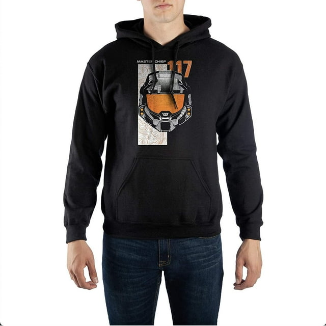 Halo Infinite Master Chief Men's Hoodie Sweater Black (Small)
