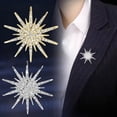 thumbnail image 4 of Fashion CZ Star Brooch Lapel Pin for Women Men Crystal Rhinestone Star Burst Corsage Brooches Pins Dainty for Dress Suit Hat Badge Bouquet Boutonniere Clothes Accessories Trendy Jewelry, 4 of 5