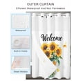 thumbnail image 2 of No Hook Cloth Fabric Shower Curtain with Snap in Liner, Yellow Sunflower Waterproof Shower Curtains Set with See Through Top Window, Butterfly Spring Floral Farm Country Bath Curtains Shower 48"x72", 2 of 6
