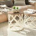 thumbnail image 5 of Open Box COZAYH Rustic Table Accent Side Wood Tray Top Curved Base Furniture, 5 of 12