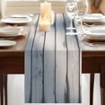 thumbnail image 3 of White Wooden 108 Inch Table Runner, Farmhouse Rustic Retro Wood Planks Farmhouse Dresser Scarf Cotton & Linen Tablerunner for Dining/Kitchen Island/Holiday Party Décor 13" x 108", 3 of 9