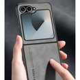 thumbnail image 5 of Case Designed for Samsung Galaxy Z Flip 6 5G, Slim Fit Classic PU Leather Shockproof Anti-Slip Lightweight Wireless Charging Vintage Phone Case Cover for Samsung Galaxy Z Flip 6 5G, Brown, 5 of 12