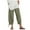 Army Green Pants for Women, variant on safuny Women's Cotton Linen Capri Pants Fashion Girls Teen Relaxed Solid Color High Elastic Waist Trousers Casual Comfy Daily Army Green S