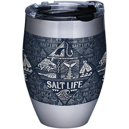 Tervis 12 oz. Stainless Steel Salt Life Icons Wine Tumbler One Size Navy blue/white