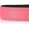 thumbnail image 4 of Collar de nailon para perro con tira reflectante, collar clásico acolchado para perros medianos, rosa, talla M, 4 of 5