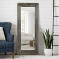 NeuType 58"x24" Rustic Solid Wood Mirror, Black