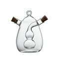 thumbnail image 2 of Botella de aceite de vidrio, botellas transparentes de vinagrera con tapones de corcho, suministros de cocina, vertedor doble para restaurante de Macarena Botella de aceite, 2 of 8