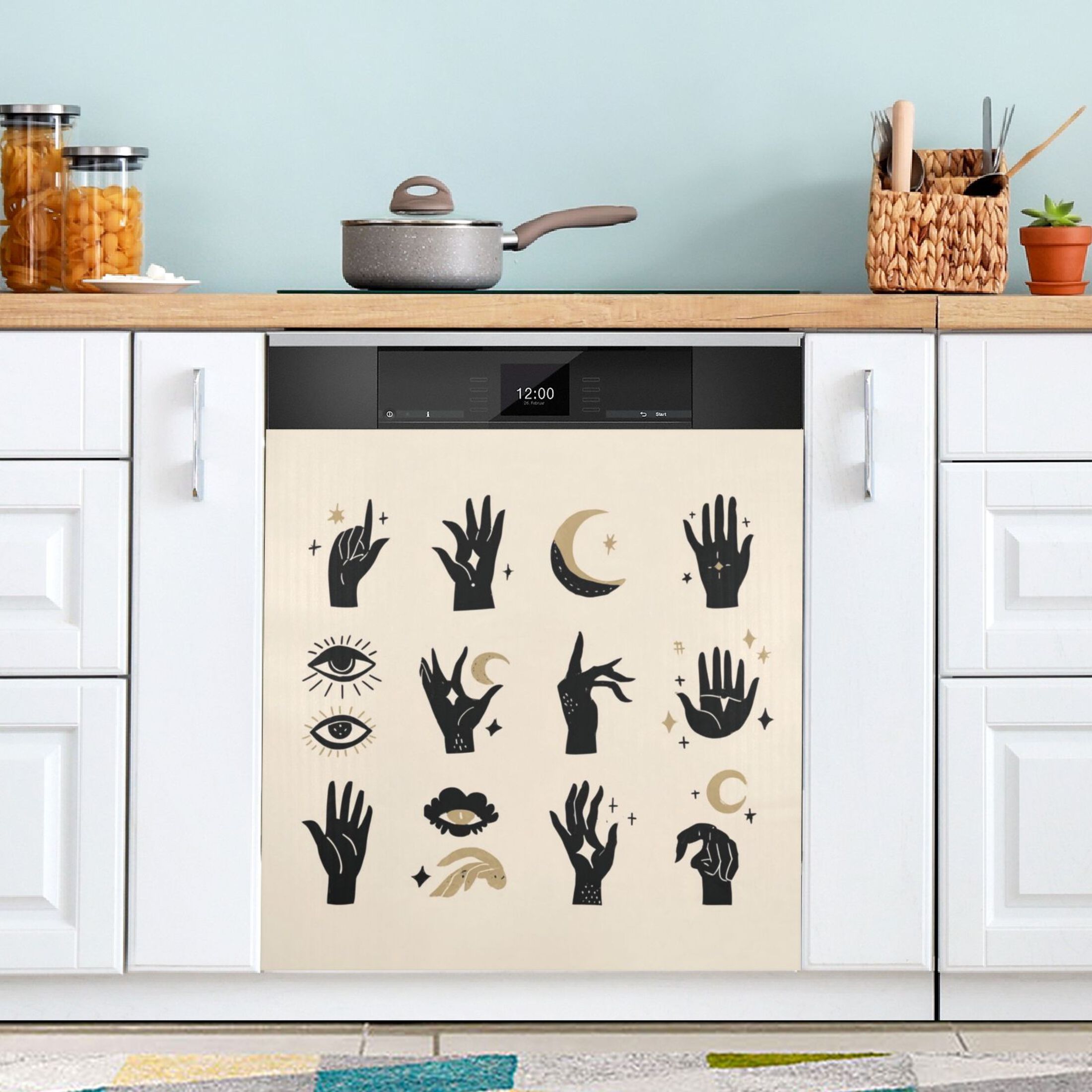 IAUYY Magnetic decorative sticker - 23x26 Inch PVC Refrigerator Decorative Cover, Removable DIY Art for Kitchen Appliances A Mysterious Design