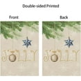 thumbnail image 5 of Jolly Christmas Garden Flags 12.5x18 Double Sided, Golden Merry Bright Jingle Bells Star Green Xmas Tree Yard Outdoor House Flag Banner for Party Home Winter Snowflake Decorations, 5 of 6
