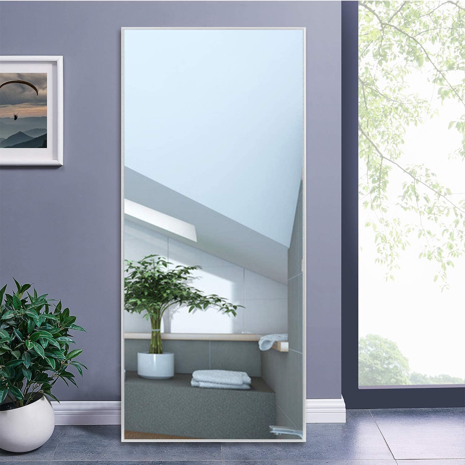 71"x32" Silver Modern Full Length Mirror