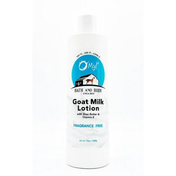 O My! Goat Milk 12oz Lotion | Made with Raw Goat Milk | Shea Butter and Vit E | Free of Parabens More | Handcrafted in USA
