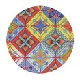 thumbnail image 4 of HAOXIT  Classic Mexican Talavera Round Tablecloth Circle Table Cloth Cover Circular Tabletop Fabric for Outdoor Party Picnic 31-35, 4 of 8