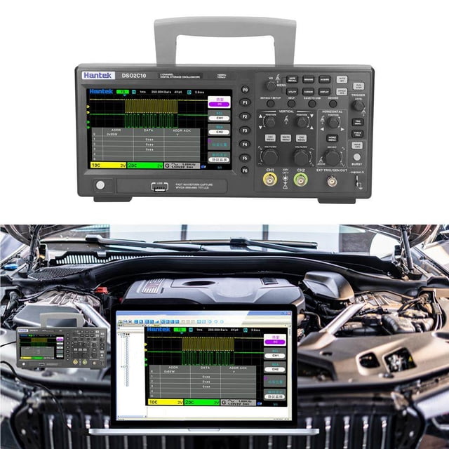 Ruiboury For DSO2C10 100MHz 2CH Digital Storage Oscilloscope Gray AC110-240V Signal Generation Oscilloscope for Industry Testing Storing No.2