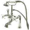 7 inches center deck mount clawfoot tub filler with hand shower - 57