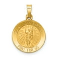 thumbnail image 1 of 14k Polished and Satin St. John Baptist Medal Pendant in 14k Yellow Gold, 1 of 2
