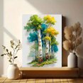 thumbnail image 6 of Birch Trees Watercolor Canvas Print, Sage Green Forest Art, Farmhouse Ready to Hang Wall Decor, 6 of 8