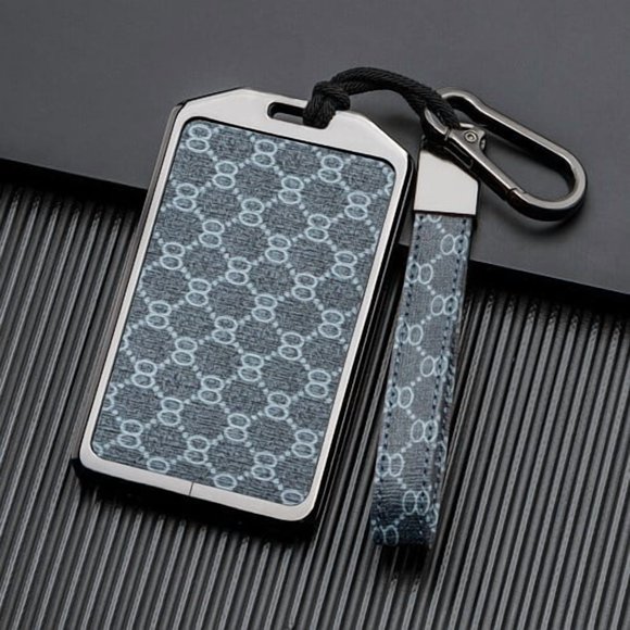Car Key Fob Cover Case Protector Zinc Alloy Leather Car Remote Key Fob Case Cover Bag For Tesla Model Model Y/3