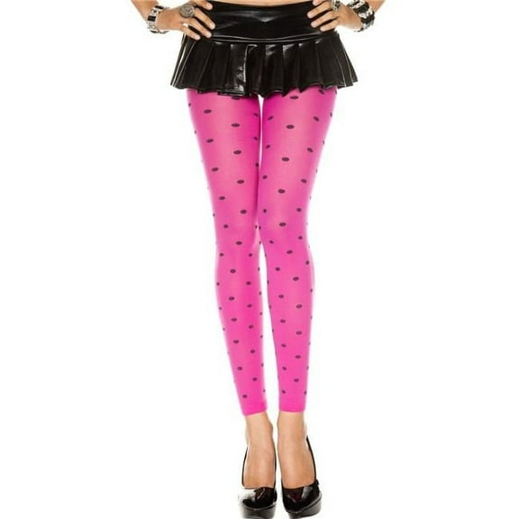 Music Legs Women's Women's 35218-FUCHSIA-BLACK Polka Dot Opaque Leggings - Fuchsia & Black 35218-FUCHSIA/BLACK