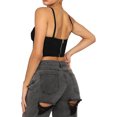 thumbnail image 5 of SAYOO Mujeres Casual Tank Tops, Sin Mangas Sin Espalda Color Sólido Cuello En V Irregular Sling Crop Tops SAYOO  Moda, 5 of 5