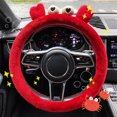 thumbnail image 3 of Trayknick Steering Wheel Cover Comfortable Grip Cartoon Design Anti-static Plush Car Styling Steering Wheel Cushion for Automobiles, 3 of 13