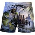 thumbnail image 1 of Pantalones cortos con estampado de tiburones en 3D para hombre y mujer, Shorts de playa modernos, con diseño de mar profundo, para verano Fivean unisex, 1 of 2