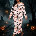 thumbnail image 7 of Women's Plus Halloween Nightgown Pumpkin Ghost Print Crewneck Long Sleeve Dress Fall Loungewear Sleep Maxi Dress, 7 of 7