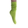 thumbnail image 5 of 3 Pairs Extra Heavy Cotton Slouch Socks Shoe Size 5 to 10 (Almond Green-Ivory-Fuchsia), 5 of 7