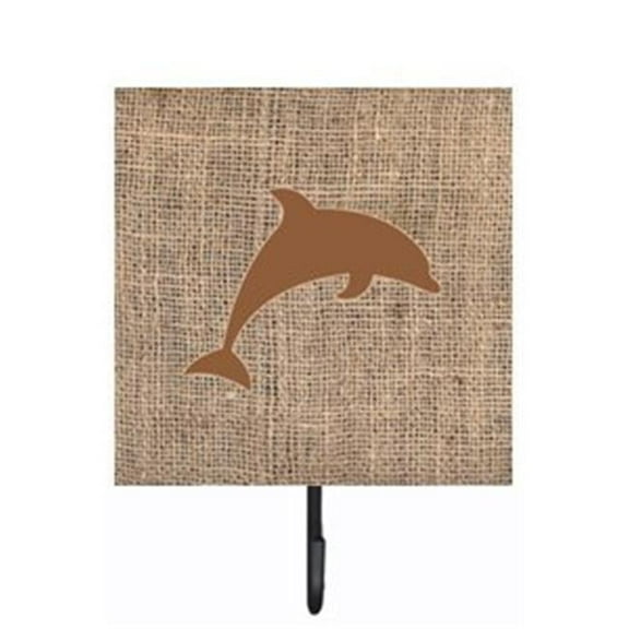 Carolines Treasures BB1025-BL-BN-SH4 Dolphin Burlap and Brown Leash Or Key Holder