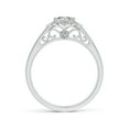 thumbnail image 2 of ANGARA Natural Style Cushion Diamond Filigree Engagement Ring in 14K White Gold for Women (Size-4mm| Color-K| Clarity-I3) | April Birthstone, Anniversary Jewelry Gift for Women | Natural Diamond Ring, 2 of 8