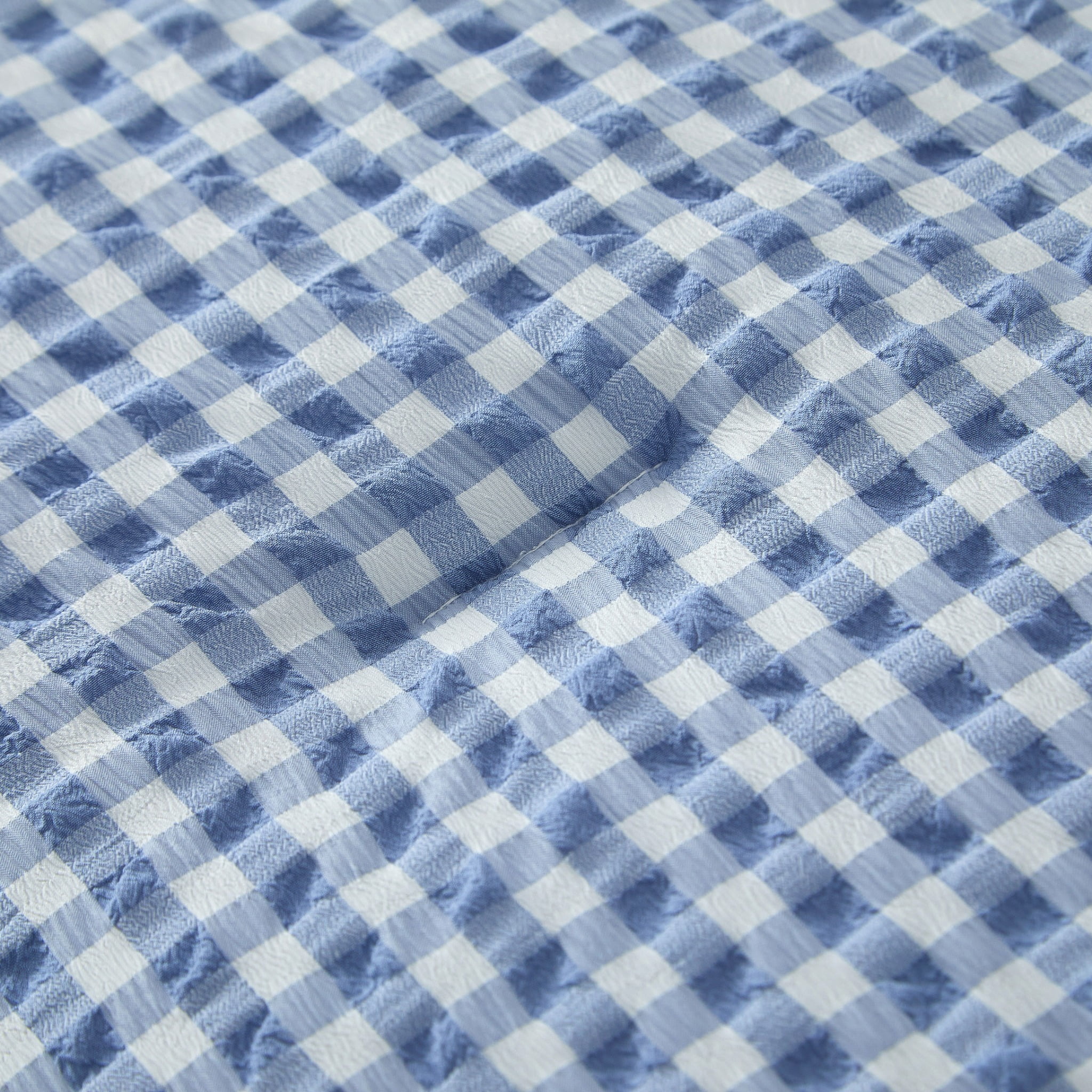Mason & Craft 3 Piece Blue Gingham with Ruffle Comforter Set, Full/Queen