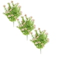 thumbnail image 2 of SMKE Faux Flower Spray Trio,Fade-Resistant Outdoor Decor For Porch,Veranda,Patio,Silk Florals,3-Pack Artificial Flower Stem,Pink 13.4-Inch Plastic Memorial Bouquet for Cemetery,Hanging Window Box, 2 of 5