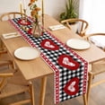 thumbnail image 3 of Valentine's Day Table Runner 70 Inches Long Farmhouse Dress Scarves, Romantic Roses Love Heart Plaid Farmhouse Dining Tablerunner for Coffee Table/Kitchen Island/Party Décor, 13" x 70", 3 of 8
