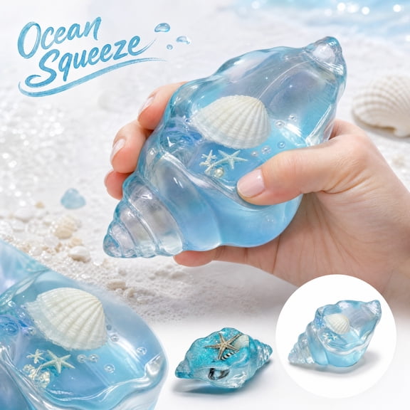 Kiddiway Conch Squishy Stress Relief Toy - Squishy Conch Shell Ball, Soft Sensory Squishy Toy, Slow Rise Squishy for Stress Relief, Great Office Squishy