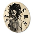 thumbnail image 3 of Designart 'Black and White Portrait of African American Woman V' Modern Wood Wall Clock, 3 of 5