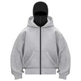 thumbnail image 3 of Unisex Women's Full Zip Hooded Casual Double Hood Long Sleeve Warm Hooded Sweatshirt, 3 of 9