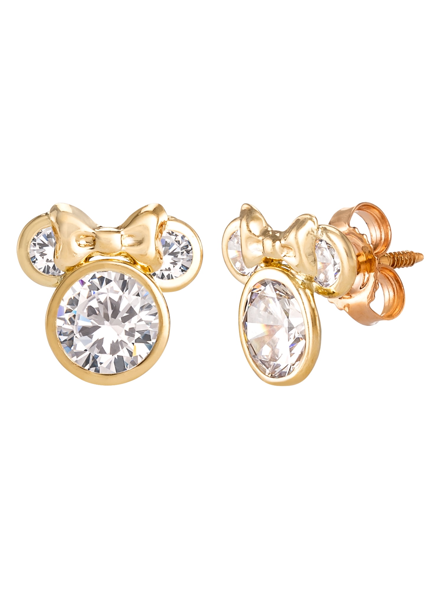 10KT Yellow Gold Minnie Mouse Earrings