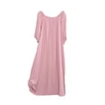thumbnail image 2 of Sakmal Moo Moos for Women Cotton Nightgown Short Sleeve Sleepwear Solid Lightweight Crew Neck Womens Nightgown L, 2 of 5