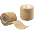 thumbnail image 1 of 2 Pack Self Adherent Elastic Wrap Bandage Tape, 2" x 5 Yards, Skin Color, for Wrist Sports, 1 of 5
