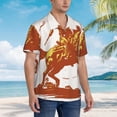 thumbnail image 2 of Cauagu Vintage Cowboy On A Bronco Horse Print Hawaiian Shirt for Men,Casual Short Sleeve Button Down Shirts Summer Beach Men's Regular-Fit Short-Sleeve Print Shirt -XX-Large, 2 of 6