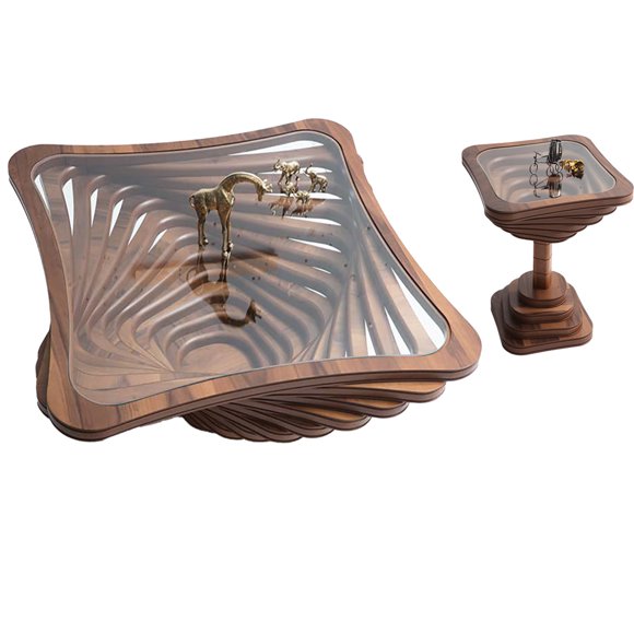 Set Plaza Design Coffee Table And Side Table