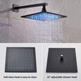 thumbnail image 6 of CES 12 inches LED Rainfall Shower Head with Brass Handheld Rain Shower System Shower Faucets Sets Complete or Bathroom Rough-in Valve Body and Trim Included Matte Black, 6 of 9