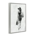 thumbnail image 4 of Stupell Industries Glam Shopper Girl Novelty Painting Gray Framed Art Print Wall Art, 12 x 18, 4 of 10
