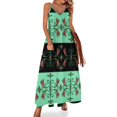 thumbnail image 1 of Vestido sin mangas con estampado floral Anishinaabe verde Ropa vestidos elegantes tallas grandes, 1 of 7